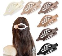 6PCS pince cheveux femme pince a cheveux pince plate cheveux pince carbe cheveux pince crocodile cheveux pince à griffes de cheveux plate pour femmes