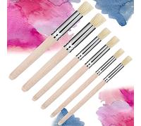 6Pcs Pinceaux à Pochoir en Bois, Ensemble de Pinceaux pour Peinture Acrylique, Pinceaux d'art, Pinceaux d'Artisanat, Ensemble de Pinceaux pour la Peinture d'art DIY (3 Tailles)