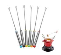6Pcs Piques à Fourchettes, Fourchettes à Fondue en Acier Inoxydable, Fondue Chocolat Fourchettes pour Fruit Barbecue Pot Fourchette Brochettes à Fondue