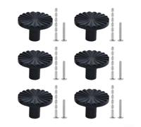 6PCS Poignées Meuble Laiton pour ancien Alliage Zinc 6PCS Poignées | Finition laiton pour ancien élégante, alliage zinc , résistant à l'usure, pour cuisine et salon(Black)