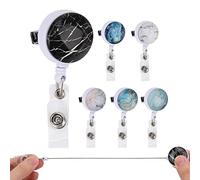 6pcs Porte Badge Enrouleur, Porte-badges Rétractable avec Clips pour Infirmière Docteur Enseignants Étudiants