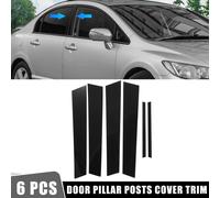 6pcs Porte Couvercle Panneau Garniture Pilier Postes Autocollants pour Honda Noir
