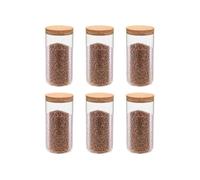 vidaXL Pots de conservation en verre – 6 pièces, couvercles en liège, 1400 ml