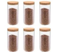 vidaXL Pots de conservation en verre – 6 pièces, couvercles en liège, 1400 ml