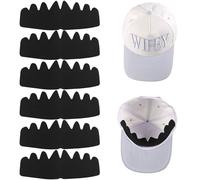 6pcs Protège Chapeau Transpiration, Réutilisable & Lavable Protecteur Chapeau Flexible Inserts Forme Casquette Baseball pour Sport Quotidien Activités Extérieures Facile à Couper (Noir)