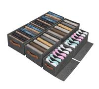 6Pcs Rangement Vêtements avec Plaque de Base, Organisateur Tiroir Vêtements Rigides et Stables avec Compartiments ,Rangement Dressing Pliables avec Poignée pour Pantalon,Jeans,T-shirts, Chandail