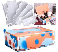 6pcs Rectangulaire Moule Resine Epoxy Boite Moule De Stockage Boite Domino Moule Originaux En Silicone Moule De Boîte De Rangement Kit Pour Boite A Bijoux Artisanat Faisant
