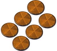 6PCS Réflecteurs ronds autocollants 2.24in Réflecteur de sécurité pour boîtes aux lettres Allée Tunnel Post Cars Remorque Jaune Jaune