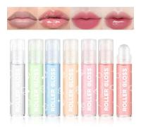 6PCS Roll On Ensemble D’huile à Lèvres, Ensemble de Brillant à Lèvres Transparent, Brillant à Lèvres Scintillant, Baume à Lèvres Incolore Hydratant, Lotion à Lèvres Hydratante pour les Lèvres Sèches