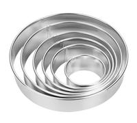 6pcs Round Cookie Cutter Ensemble 2, 3, 3, 5, 4, 5, 6 pouces Biscuit en acier inoxydable Cutter sans bâton Donut Facile à nettoyer pour la cuisson, les biscuits, les gâteaux, les sandwichs, le beignet