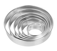 6pcs Round Cookie Cutter Set 2 3 3 5 4 5 6 pouces Biscuit en acier inoxydable Cutter sans bâton Donut Facile à nettoyer