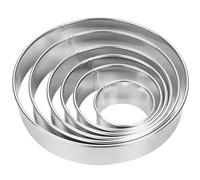 6pcs Round Cookie Cutter Set 2, 3, 3, 5, 4, 5, 6 pouces Biscuit en acier inoxydable Cutter sans bâton Donut Facile à nettoyer pour la cuisson, les biscuits, les gâteaux, les sandwichs