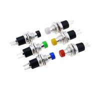 6PCS, Round Momentary Push Button Switch Press The Self-Reset,PBS-110,7MM, Switchs,Normally Open,Normally Closed,1NO1NC NWPNLXEA(Eachcolor 1)