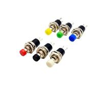 6PCS, Round Momentary Push Button Switch Press The Self-Reset,PBS-110,7MM, Switchs,Normally Open,Normally Closed,1NO1NC NWPNLXEA(Green,1NO)