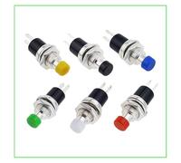 6PCS, Round Momentary Push Button Switch Press The Self-Reset,PBS-110,7MM, Switchs,Normally Open,Normally Closed,1NO1NC NWPNLXEA(Blau)
