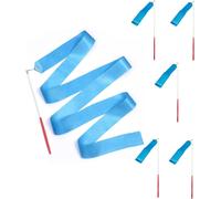 6pcs Rubans De Danse 2m Ruban De Danse Baguette De Danseur Banderoles Banderoles Rythmiques Pour Enfants Pour Danse Artistique Entraînement De Fête D'anniversaire Avec Baguette De Danseur (Bleu)
