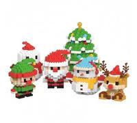 6Pcs Santa Figure Design Building Blocks Set 2025 New Christmas Theme Decor Mini Construction Figures DIY Stocking Stuffers Xmas Birthday Gifts Party Treats for Kids 72+ Months