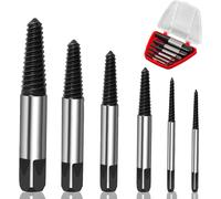 6Pcs Screw Extractor HSS Reverse Pitch Extractor for Screws and Broken Bolts M3 to M18 Damaged Screw Removal Tool for Home Workshop Mechanical Repair