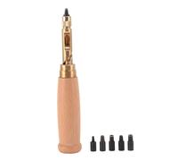 6PCS Screw Punch, Leather Hole Punch Tool Belt Hole Puncher with Wood Handle 6 Tip Sizes Bookbinding Tool for Sewing Leather
