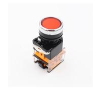 6Pcs self-reset/self-locking button switch and durableLAY38-11BN flat button 22MM normally open normally closed NWPNLXEA(6Pcs Red,Self-reset)