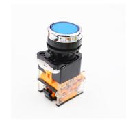 6Pcs self-reset/self-locking button switch and durableLAY38-11BN flat button 22MM normally open normally closed NWPNLXEA(6Pcs Blue,Self-reset)
