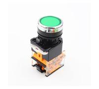 6Pcs self-reset/self-locking button switch and durableLAY38-11BN flat button 22MM normally open normally closed NWPNLXEA(6Pcs Green,Self-reset)