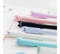 6pcs / Set Kawaii Dessin Animé Chat Gel Stylo Pour Fille Cadeau Papeterie Mignonne Poignées D'écriture Stylos Belles Fournitures Scolaires