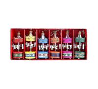 6pcs / Set Vintage Horse Carousel Wooden Music Box Mini Christmas Tree Pendentif Christmas Birthday Gift for Children