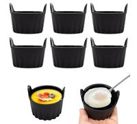 6PCS Silicone Air Fryer Plat Réutilisable, Cuit Oeuf Micro Onde Moule, Accessoires (Noir)