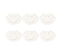 6Pcs Smiling Face Leather Corner Bookmarks PU Page Dividers for Notebooks Reading Accessories Book Marker Book Corner Clips