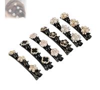 6PCS Sparkling Crystal Stone Braided Hair Clips, Reliable Use for Multiple Styling Needs, Easy to Use (B)