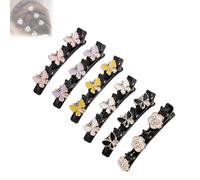6PCS Sparkling Crystal Stone Braided Hair Clips, Reliable Use for Multiple Styling Needs, Easy to Use (A)