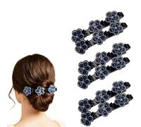 6PCS Sparkling Crystal Stone Braided Hair Clips, Rhinestone Hair Clips Hair Braid Clips Easily Braided Hair Bands, Shiny Rhinestone Hair Clip for Women and Girls (6PCS-B)