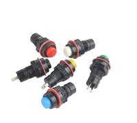 6pcs spring push button switch 10mm Normally Open no-fixed switch, momentary push button Latching Push Button NWPNLXEA(Mixed colors,Latching)