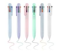 6PCS Stylo à Bille, 6 en 1 Multicolore Stylos d'écriture Confortables, Multicolores à Stylo Bille Rétractables à Baril Macaron pour Cadeau D'étudiants Fournitures Scolaires Bureau Infirmières Cadeaux