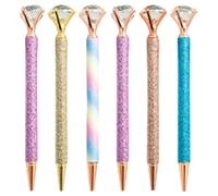 6pcs Stylo À Bille Perlé Avec Porte-badge Pour Infirmière Doctor