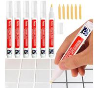 6PCS Stylo Joint Carrelage Blanc, Blanchisseur Joint Carrelage, Marqueur Joints, Stylos à Coulis de Réparation de Carrelage Mural Sol Salle de Bain et Cuisine Joint de Rénovation Carrelage