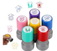 6PCS Tampon Encreur Enseignant Français, Tampons Enseignants Français, Tampon Ecole Mignon pour Encourager Motiver Élèves pour Professeur Tampon Ecole Encourager Élèves (Multicolore)