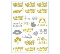 6pcs tatouages temporaires imperméables for enterrement de vie de jeune fille - dessins de couronne - faveurs de douche nuptiale(Design C)