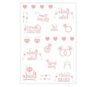 6pcs tatouages temporaires imperméables for enterrement de vie de jeune fille - dessins de couronne - faveurs de douche nuptiale(Design G)