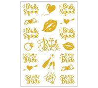 6pcs tatouages temporaires imperméables for enterrement de vie de jeune fille - dessins de couronne - faveurs de douche nuptiale(Design K)