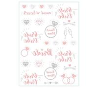 6pcs tatouages temporaires imperméables for enterrement de vie de jeune fille - dessins de couronne - faveurs de douche nuptiale(Design F)