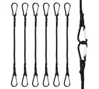 6PCS Tendeurs Elastique avec Mousqueton, 30cm Robuste Tendeur de Rangement Tendeurs Elastique avec Crochets pour Camping, Bâches, Tente, Bagages, Voiture, Chargement