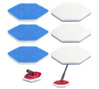 6PCS têtes de Balai à Franges de Rechange pour Salle de Bain et Baignoire adaptées à l'éponge Multi-Surfaces Bath Magic Bathroom vileda serpillière Forme hexagonale pour Coins et carrelage