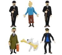 6pcs TinTin Figurines pour Gâteaux,Cartoon Décorations de Gâteaux, Ornements de jouets à gâteau réutilisables pour les fêtes d'anniversaire pour enfants
