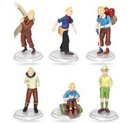 6pcs TinTin Mini Figurines Set,Cartoon Décorations de Gâteaux, Mini Jouets Toppers Ensemble de Gâteau Fête Décoration Supplies