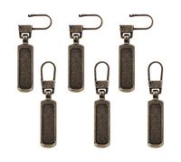 6pcs Tirette de Rechange, Métal Détachable Zipper Pull Replacement Tirette de Remplacement pour la Plupart des Articles-Sac à Main Veste Bottes Jeans Manteau Valise Bagages Robes (Bronze)
