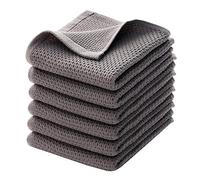 6Pcs Torchons à Vaisselle, 100% Coton Torchons de Cuisine Absorbantes Chiffon de Nettoyage