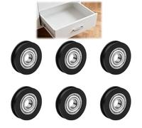 6pcs U Poulies Groove Poulie Roller Guide Wheel de 23.5x6.8x5mm, Nylon Guide Roller Ball pour Portes Coulissantes Fenêtres Tiroirs et Armoires, Poulies en Nylon et Plastique