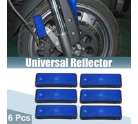 6pcs Universel Rectangle Forme Réflecteur pour Moto Bleu